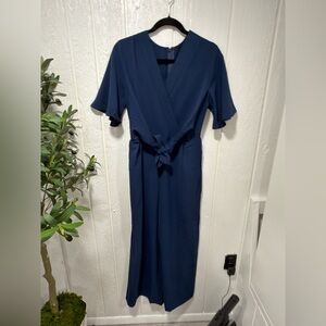 Elegant Navy Wrap Dress